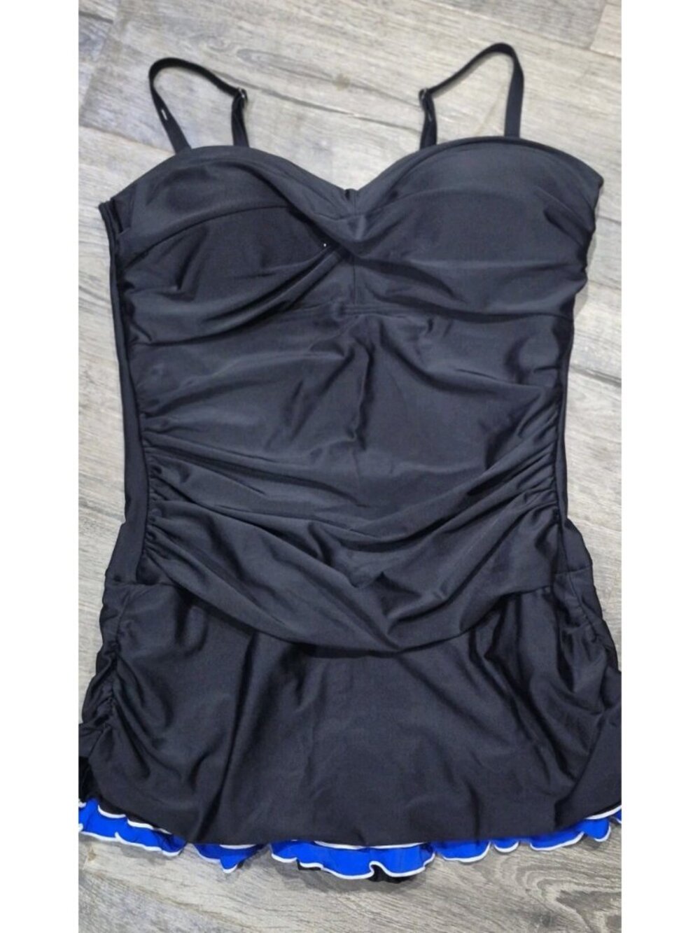 Hilor Ruffled One Piece Skirted Swimsuit Swimdress Women's Size 14